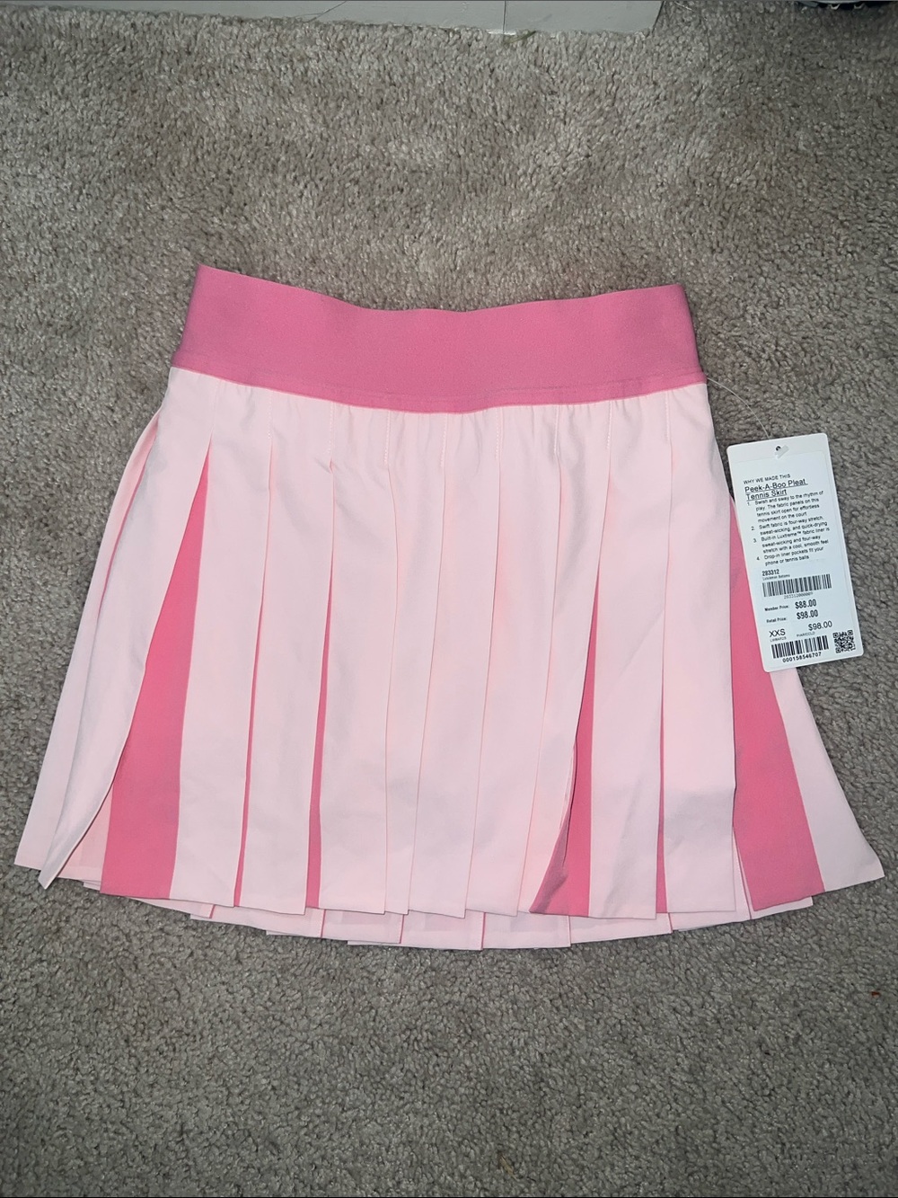 lululemon athletica Pink Two-Tone Pleated Skirt